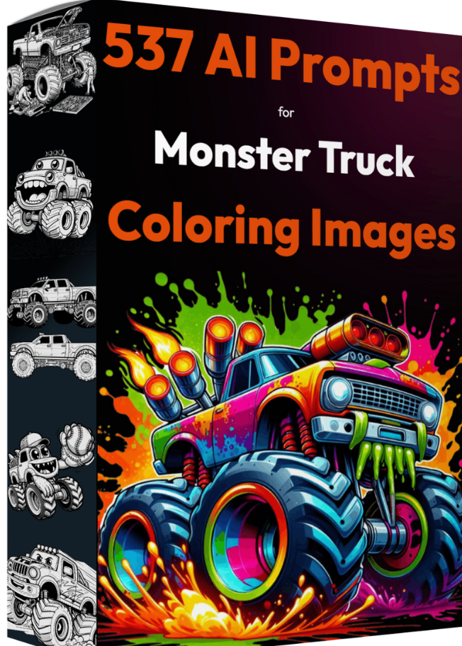 AI Prompts Monster Trucks Coloring Pages